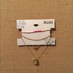 🆕 Mudd Pink & Gold Owl Bracelet Set